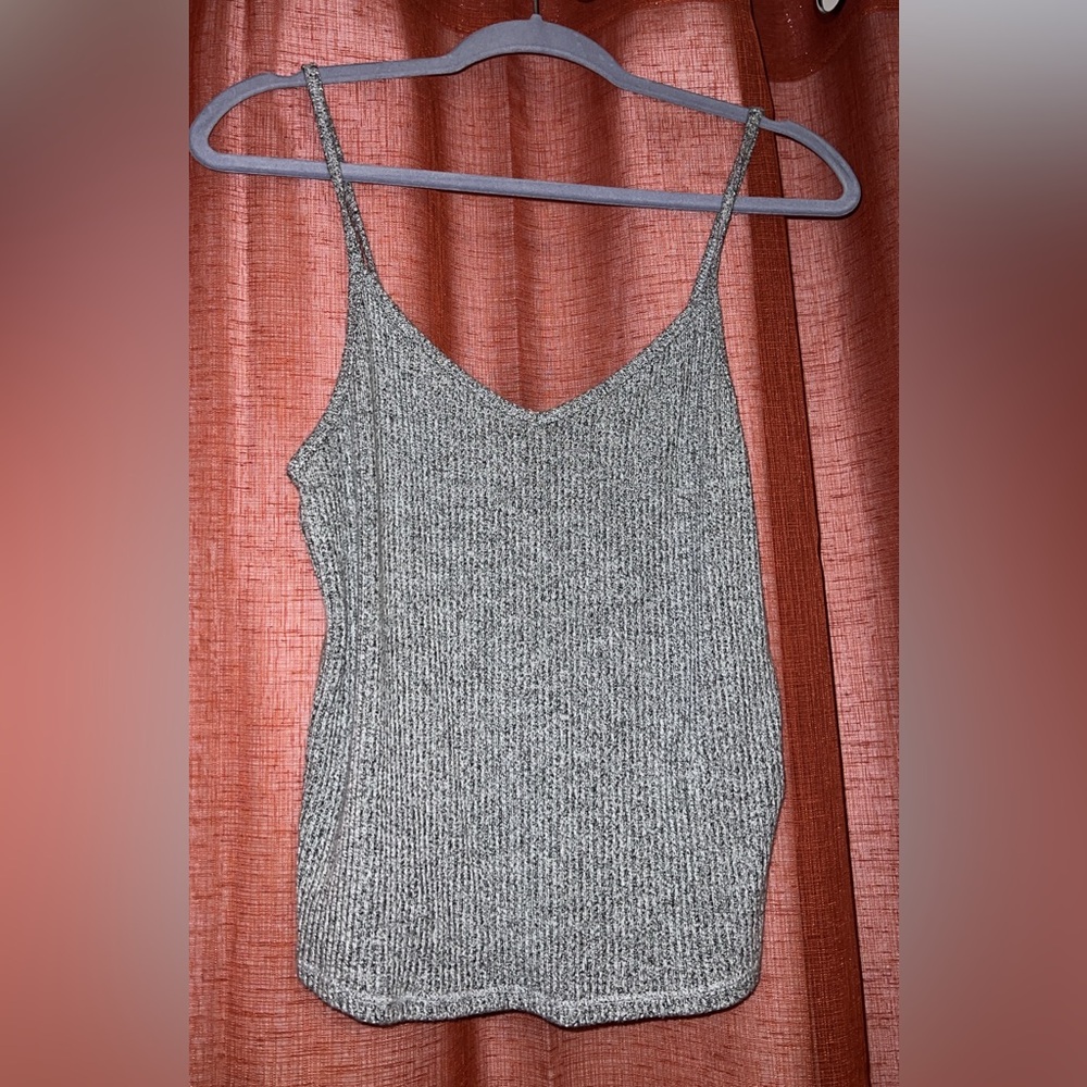 Black/white/grey knit tank